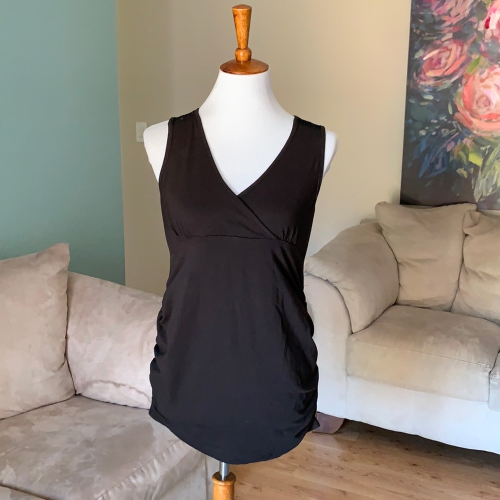 Oh Mamma nursing friendly maternity black lace top
